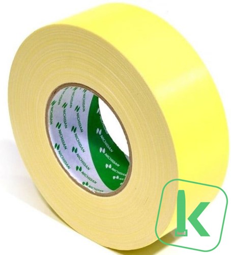 Nichiban gaffer tape Type 1200 - 50 mm breed Geel (Rol 50 meter)