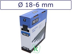 Krimpkous met Lijm 18-6 mm Zwart UV Dunwandig krimpverhouding 3:1 (Box 3 meter)