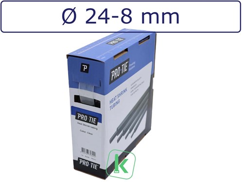 Krimpkous met Lijm 24-8 mm Transparant Dunwandig krimpverhouding 3:1 (Box 2 meter)