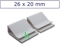 Zelfklevende kabelclips/kabelklemmen 26 x 20 x 9,6 mm Wit (Zak 100 stuks)