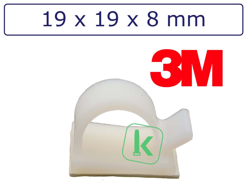 3M Zelfklevende kabelclips/kabelklemmen 19 x 19 x 8 mm Wit naturel (Zak 100 stuks) Wit