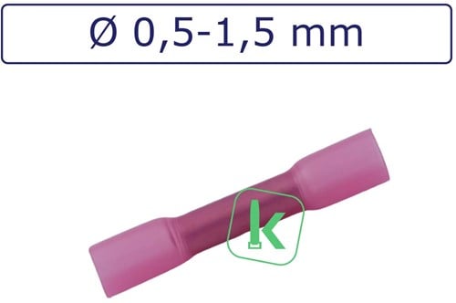Stootverbinder met Krimpkous met Lijm 0,5-1,5 Rood (Zak 100 stuks)