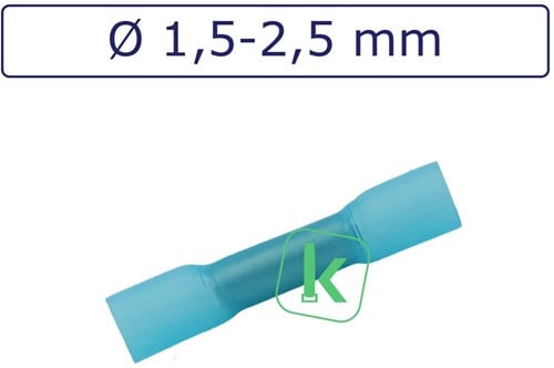 Stootverbinder met Krimpkous met Lijm 1,5-2,5 Blauw (Zak 100 stuks)