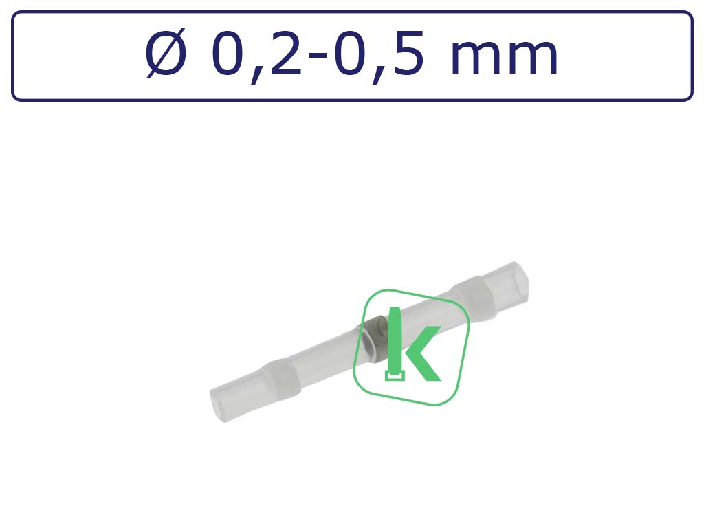 Stootverbinder Soldeertin en Krimpkous Transparant Lijm 0,2-0,5 transparant (Zak 100 stuks) - PRO-TIE®