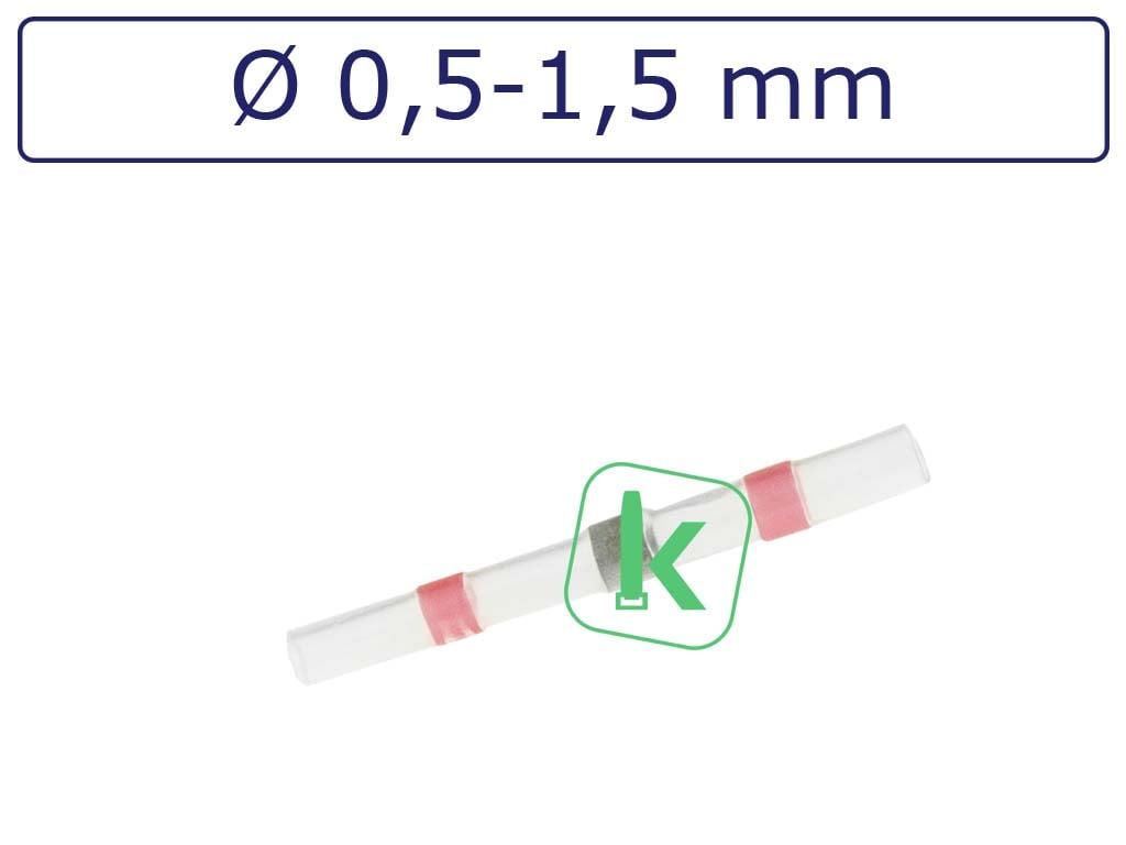 Stootverbinder Soldeertin en Krimpkous Rood Lijm 0,5-1,5 Rood (Zak 100 stuks) - PRO-TIE®