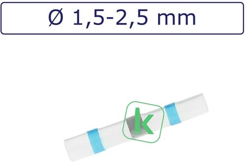 Stootverbinder Soldeertin en Krimpkous Lijm 1,5-2,5 Blauw (Zak 100 stuks)