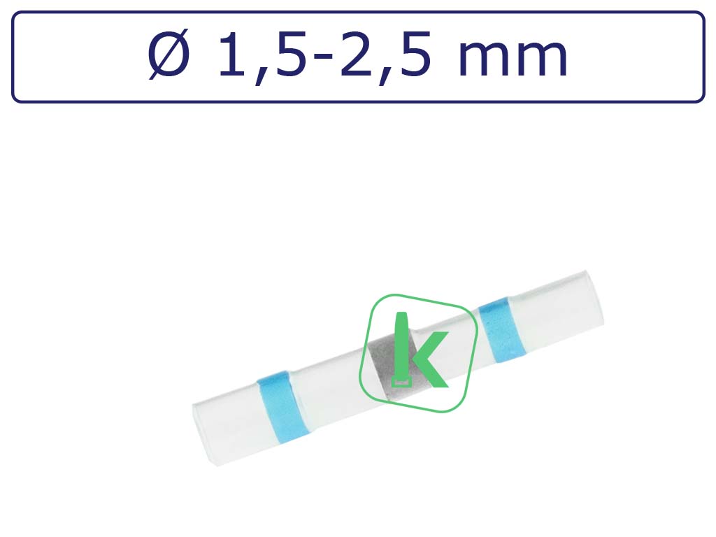 Stootverbinder Soldeertin en Krimpkous Blauw Lijm 1,5-2,5 Blauw (Zak 100 stuks) - PRO-TIE®