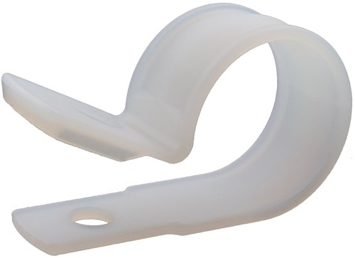 Buisklemmen, Bevestigingsbeugels, P-Clamp / Clip - Nylon (PA6,6) Schroefbaar Bundel diameter max. 10,80mm Wit / Naturel (Zak 100 stuks)-2