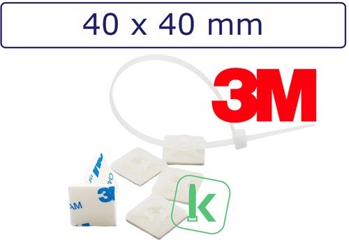 3M Plakzadels/schroefzadels 40 x 40 mm Wit naturel (Zak 100 stuks)