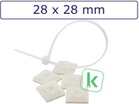Plakzadels/schroefzadels 28 x 28 mm Wit naturel (Zak 100 stuks)