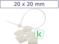 Plakzadels/schroefzadels 20 x 20mm Wit naturel (Zak 100 stuks)