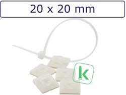 Plakzadels/schroefzadels 20 x 20mm Wit naturel (Zak 100 stuks)