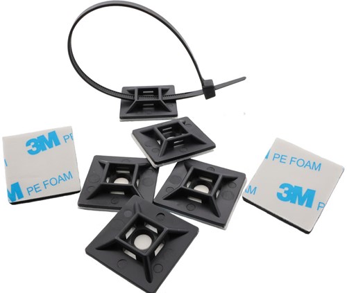 3M Plakzadels/schroefzadels 28 x 28 mm Zwart UV bestendig (Zak 100 stuks)-2