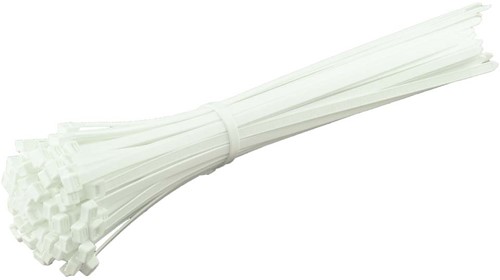 Tyraps, kabelbinders Polypropyleen PP 100 x 2,5 mm Wit (Zak 100 stuks)-2