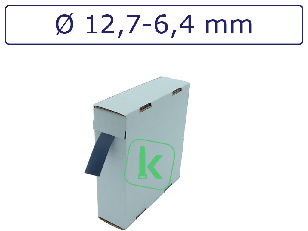 Krimpkous Blauw 12,7-6,4 mm Blauw Dunwandig krimpverhouding 2:1 (Box 8 meter) - PRO-TIE®