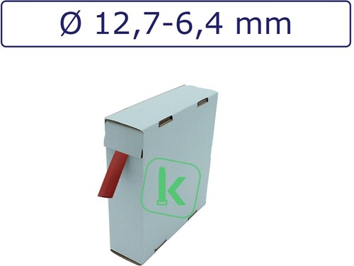 Krimpkous 12,7-6,4 mm Rood Dunwandig krimpverhouding 2:1 (Box 8 meter)