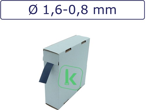Krimpkous 1,6-0,8 mm Blauw Dunwandig krimpverhouding 2:1 (Box 15 meter)