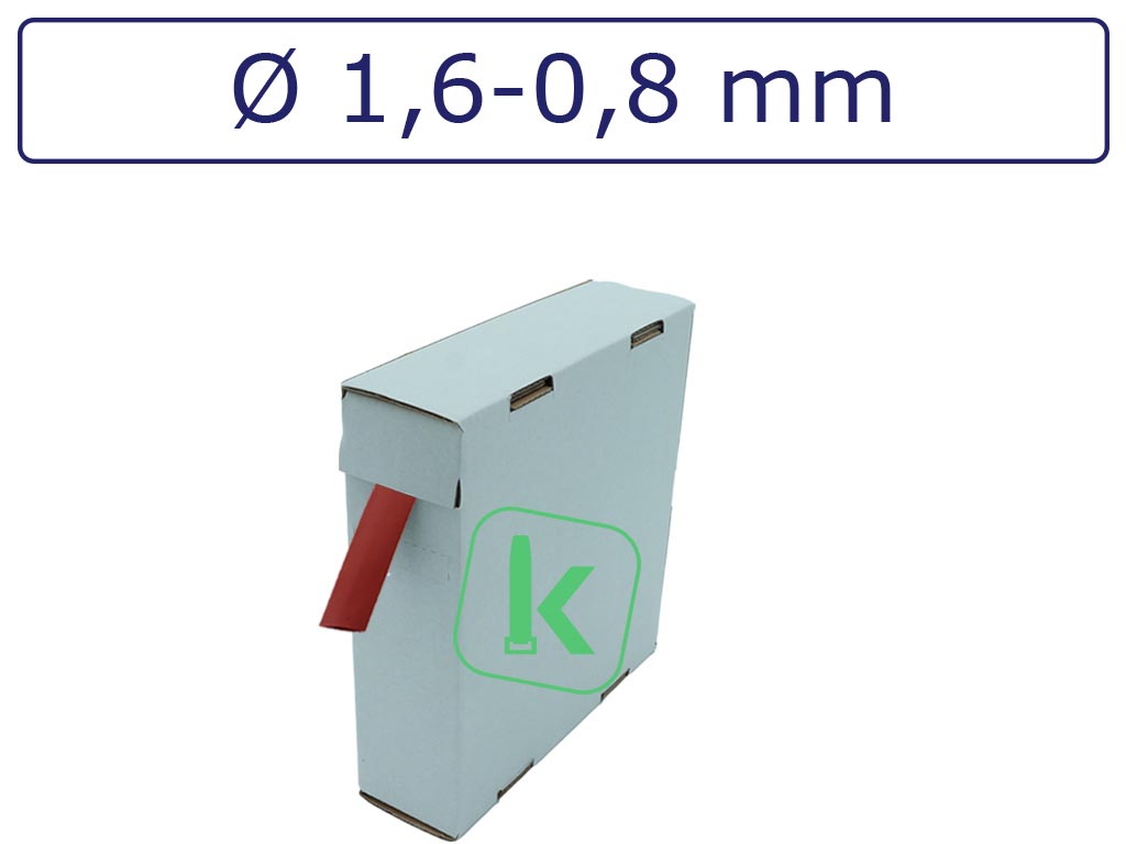 Krimpkous Rood 1,6-0,8 mm Rood Dunwandig krimpverhouding 2:1 (Box 15 meter) - PRO-TIE®