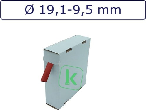Krimpkous 19,1-9,5 mm Rood Dunwandig krimpverhouding 2:1 (Box 5 meter) (Box 5 meter)