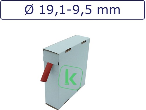 Krimpkous 19,1-9,5 mm Rood Dunwandig krimpverhouding 2:1 (Box 5 meter)