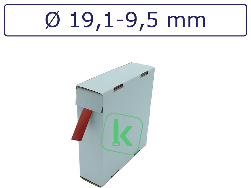 Krimpkous Rood 19,1-9,5 mm Rood Dunwandig krimpverhouding 2:1 (Box 5 meter) - PRO-TIE®