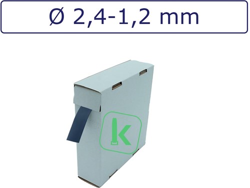 Krimpkous 2,4-1,2 mm Blauw Dunwandig krimpverhouding 2:1 (Box 15 meter)