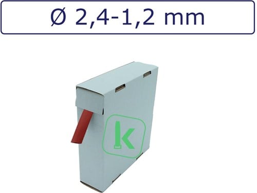 Krimpkous 2,4-1,2 mm Rood Dunwandig krimpverhouding 2:1 (Box 15 meter)
