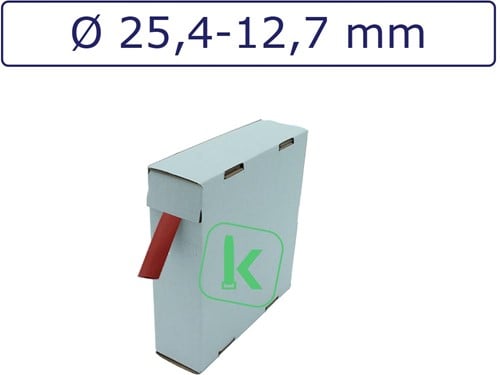 Krimpkous 25,4-12,7 mm Rood Dunwandig krimpverhouding 2:1 (Box 3 meter)