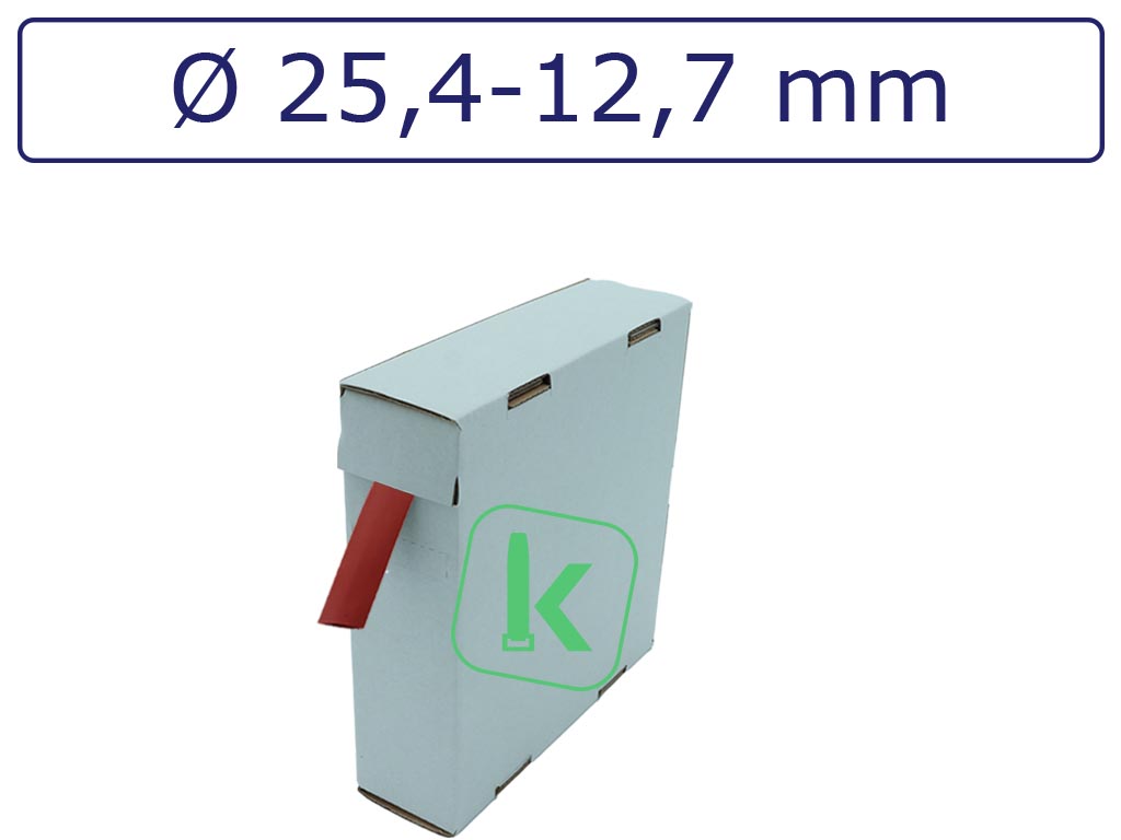 Krimpkous Rood 25,4-12,7 mm Rood Dunwandig krimpverhouding 2:1 (Box 3 meter) - PRO-TIE®
