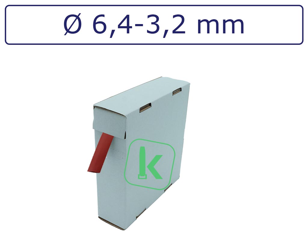 Krimpkous Rood 6,4-3,2 mm Rood Dunwandig krimpverhouding 2:1 (Box 10 meter) - PRO-TIE®