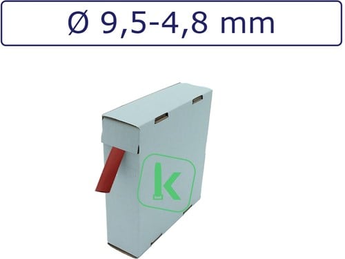Krimpkous 9,5-4,8 mm Rood Dunwandig krimpverhouding 2:1 (Box 10 meter)