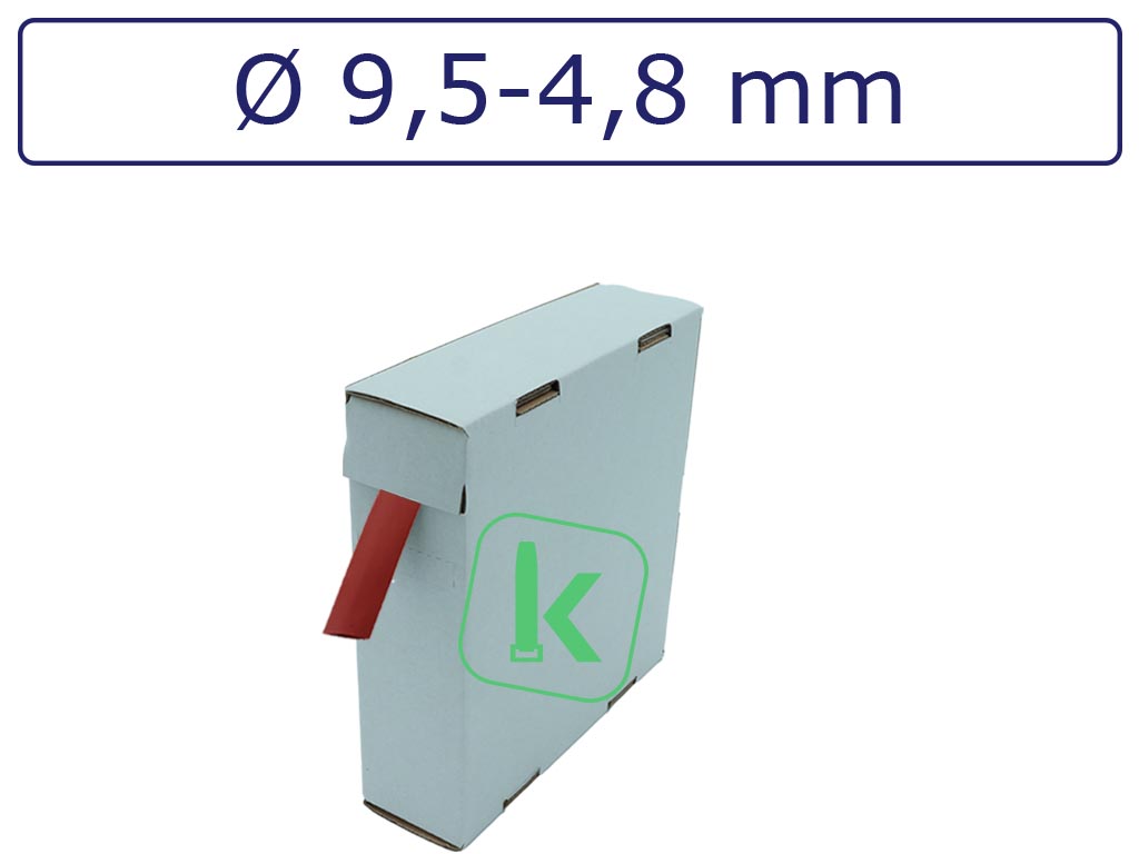 Krimpkous Rood 9,5-4,8 mm Rood Dunwandig krimpverhouding 2:1 (Box 10 meter) - PRO-TIE®