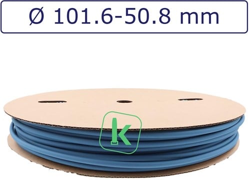 Krimpkous 102-50,8 mm Blauw Dunwandig krimpverhouding 2:1 (Rol 15 meter) (Rol 15 meter)
