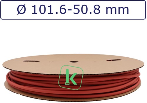Krimpkous 102-50,8 mm Rood Dunwandig krimpverhouding 2:1 (Rol 15 meter)