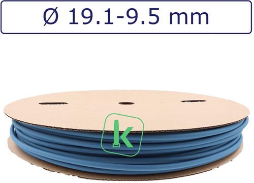 Krimpkous 19,1-9,5 mm Blauw Dunwandig krimpverhouding 2:1 (Rol 50 meter)
