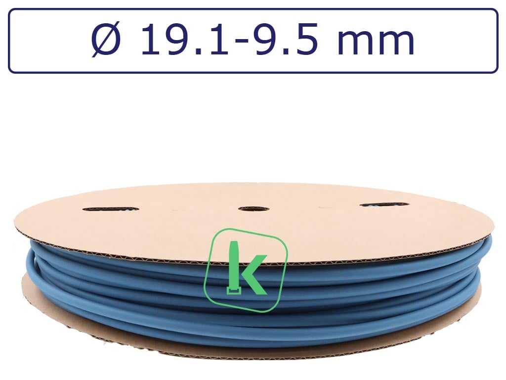 Krimpkous Blauw 19,1-9,5 mm Blauw Dunwandig krimpverhouding 2:1 (Rol 50 meter) - PRO-TIE®