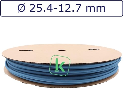 Krimpkous 25,4-12,7 mm Blauw Dunwandig krimpverhouding 2:1 (Rol 50 meter)