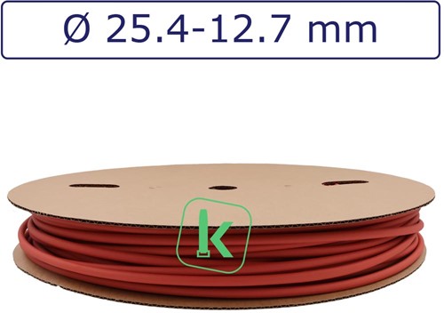 Krimpkous 25,4-12,7 mm Rood Dunwandig krimpverhouding 2:1 (Rol 50 meter)