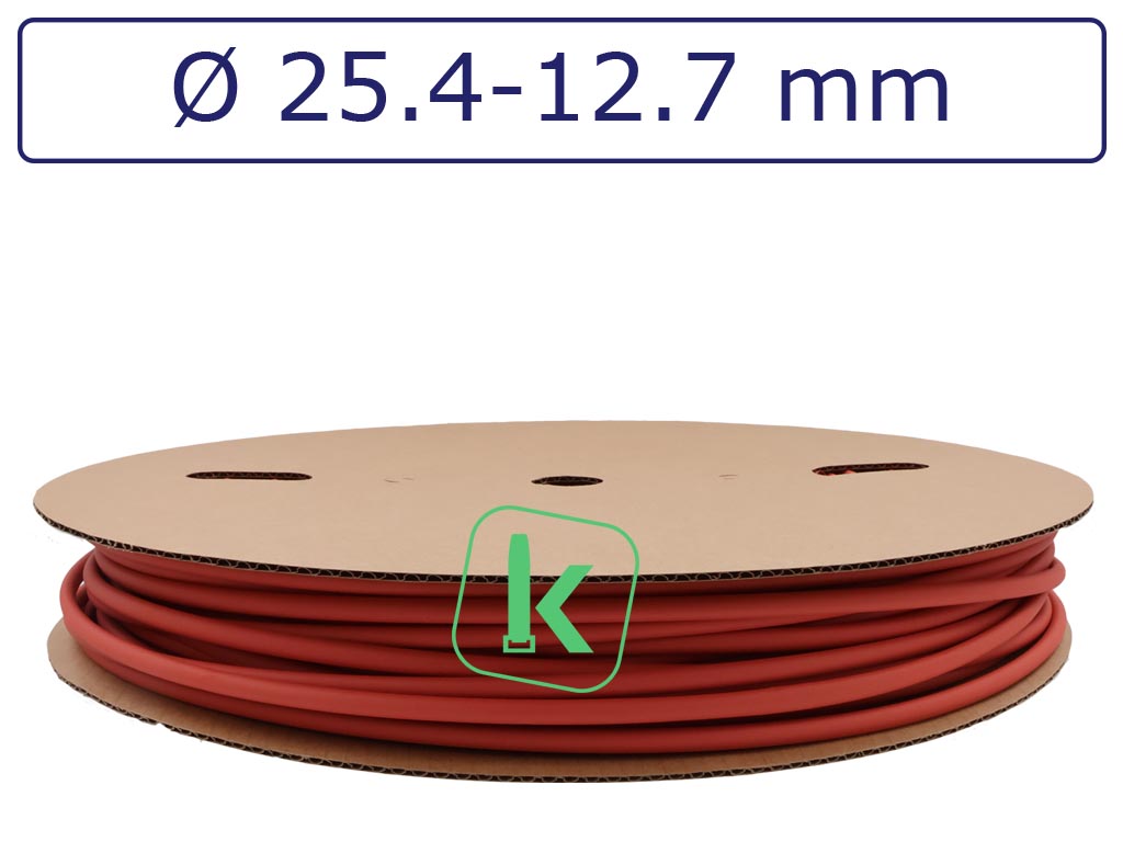 Krimpkous Rood 25,4-12,7 mm Rood Dunwandig krimpverhouding 2:1 (Rol 50 meter) - PRO-TIE®