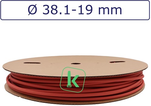 Krimpkous 38,1-19 mm Rood Dunwandig krimpverhouding 2:1 (Rol 50 meter)