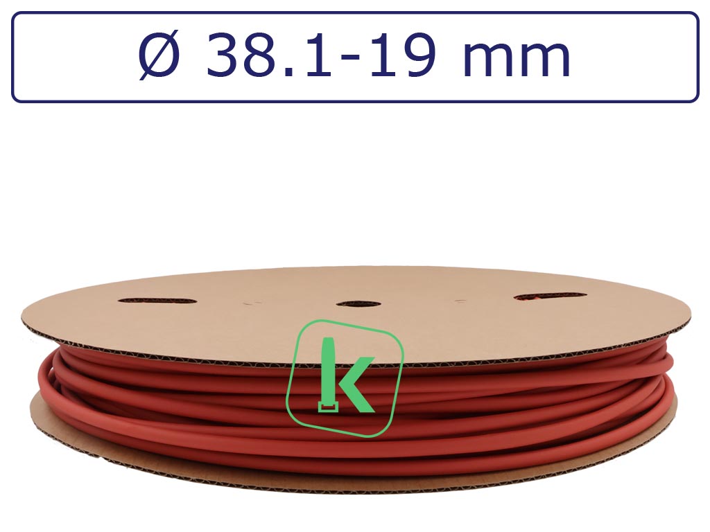 Krimpkous Rood 38,1-19 mm Rood Dunwandig krimpverhouding 2:1 (Rol 50 meter) - PRO-TIE®