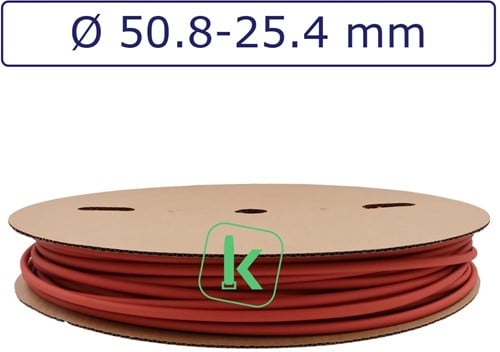 Krimpkous 50,8-25,4 mm Rood Dunwandig krimpverhouding 2:1 (Rol 25 meter)