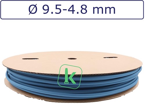 Krimpkous 9,5-4,8 mm Blauw Dunwandig krimpverhouding 2:1 (Rol 100 meter)