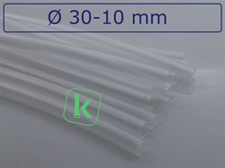 Krimpkous met Lijm 30-10 mm Transparant Dunwandig krimpverhouding 3:1 (Stuk 1,22 meter)
