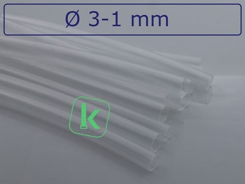 Krimpkous met Lijm 3-1 mm Transparant Dunwandig krimpverhouding 3:1 (Stuk 1,22 meter)