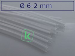 Krimpkous met Lijm 6-2 mm Transparant Dunwandig krimpverhouding 3:1 (Stuk 1,22 meter)