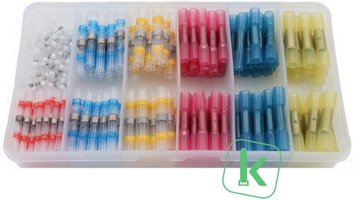 Assortimentsdoos - Stootverbinder Krimpkous met Lijm + Soldeerstootverbinder Mix  ( Box 245 stuks )