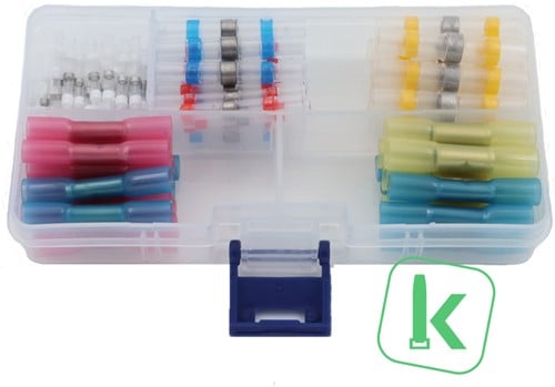 Assortimentsdoos Stootverbinders Krimpkous met Lijm + Soldeerstootverbinders Mix ( Box 85 stuks )