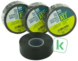 Advance AT7 PVC tape - 19 mm breed Zwart UV bestendig (Rol 20 meter)