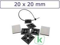 Plakzadels/schroefzadels 20 x 20 mm Zwart UV bestendig (Zak 100 stuks)